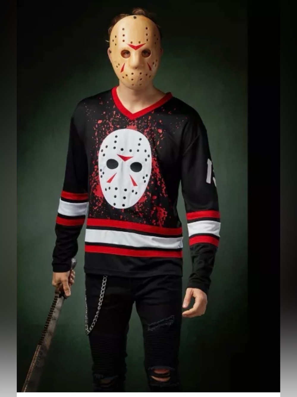 Jason Voorhees Hockey Jersey - Friday the 13th - halloween costume. Scary